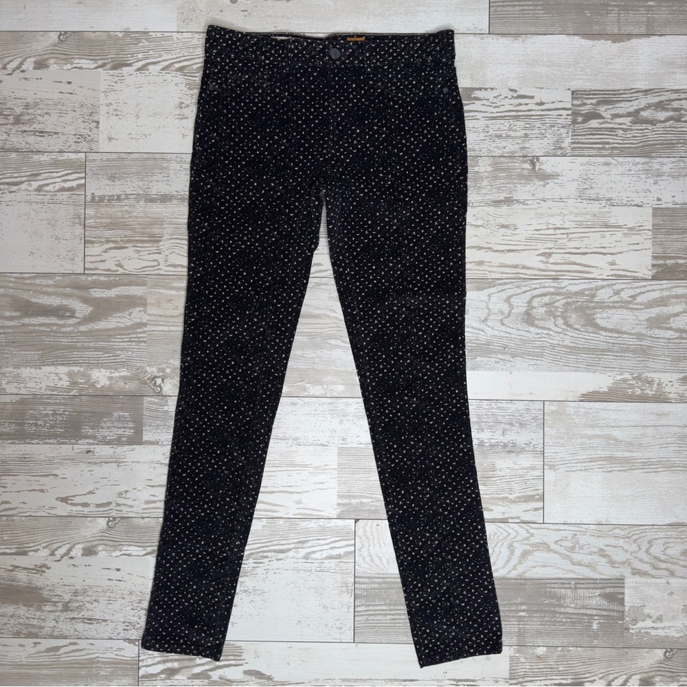 Pilcro & The Letterpress‎ Black Printed Corduroy Skinny Pants Size 27